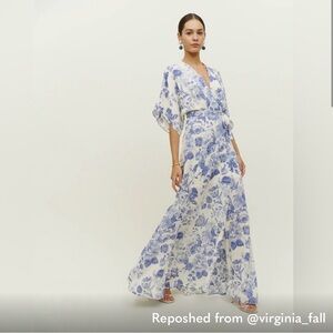Reformation Winslow Blue and White Floral Dress